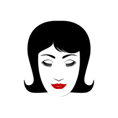 Beautiful woman face icon, vector illustration