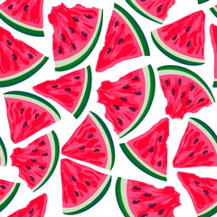 Watermelon slices no background