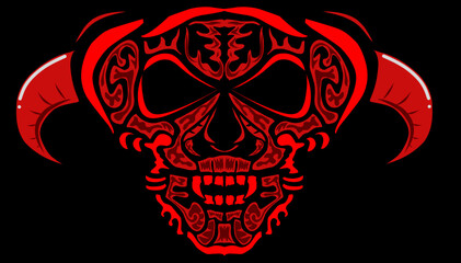 Illustration a skull monster 