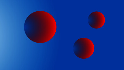 red and blue spheres