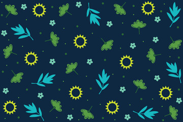 Exotic leaves seamless pattern, tropical background. Vector illustration.