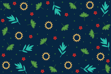 Exotic leaves seamless pattern, tropical background. Vector illustration.