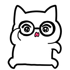 Illustration of a cat wearing glasses