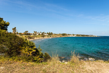 Beautiful Sceneries of Fanusa Beach (Spiaggia di Fanusa) in Syracuse, Sicily, Italy.