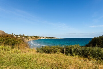 Beautiful Sceneries of Fanusa Beach (Spiaggia di Fanusa) in Syracuse, Sicily, Italy.
