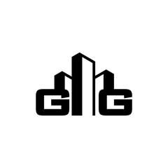 GG Initials letter Building Construction Real Estate logo