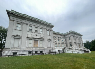 Staatsburg, NY - USA -July 1, 2021: Three quarter view of the Staatsburgh State Historic Site, a...