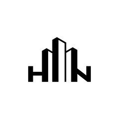 HN Initials letter Building Construction Real Estate logo