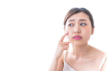 Naklejka premium スキンケアをする若い女性
