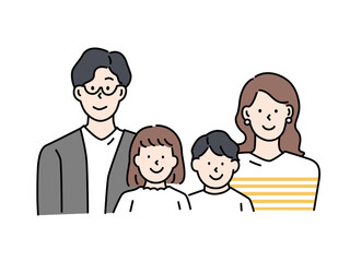 ファミリーイラスト(夫婦、親子、子供、ビジネス、キッズ、共働き) Family illustrations.husband and wife, parent and child, children, business, kids, dual-income