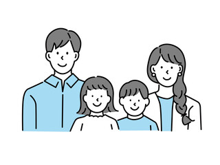 ファミリーイラスト(夫婦、親子、子供、ビジネス、キッズ、共働き) Family illustrations.husband and wife, parent and child, children, business, kids, dual-income