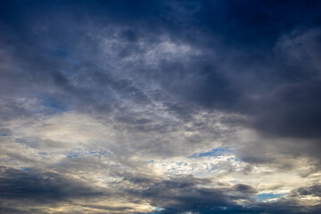 Colorful dramatic sky with cloud at sunset.Sky with sun background