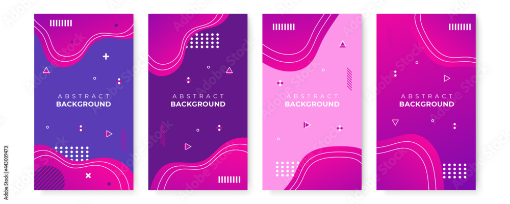 Aufkleber Abstract background made of halftone dots and curved lines in dark purple colors. Abstract modern vector background overlap layer purple background