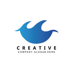 simple ocean wave logo icon vector
