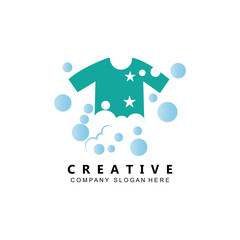 simple home laundry logo icon vector