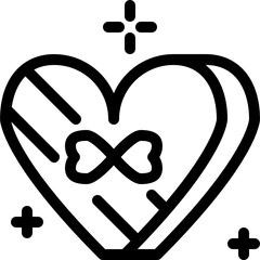 heart shaped box outline icon