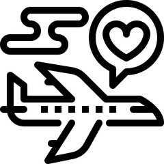 love trip outline icon