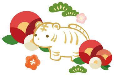 椿　虎　年賀素材