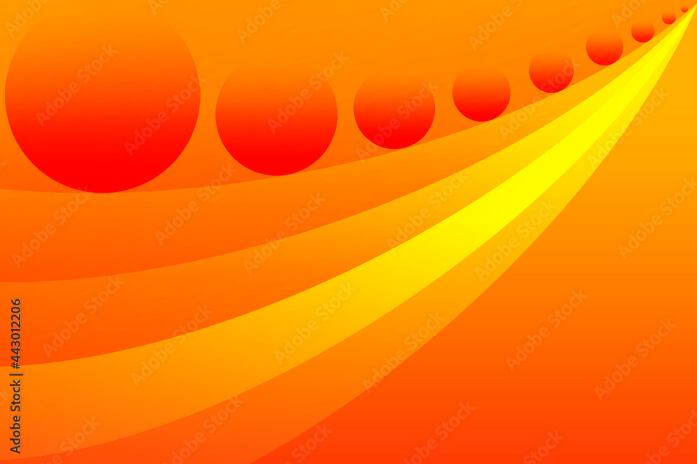 Poster abstract background modern hipster futuristic graphic. orange background with red round shape and cu