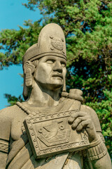 Fototapeta premium Primer plano de la estatua de Nezahualcóyotl