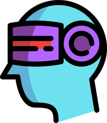 virtual reality color outline icon