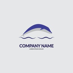 Whale Icon Logo Minimalist Design Template Vector Illustration