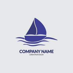 Sailboat Icon Logo Design Template Vector Illustration
