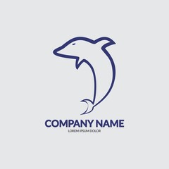 Obraz premium Dolphin Icon Minimalist Logo Design Template Vector Illustration