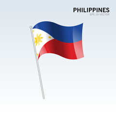 philippines waving flag isolated on gray background