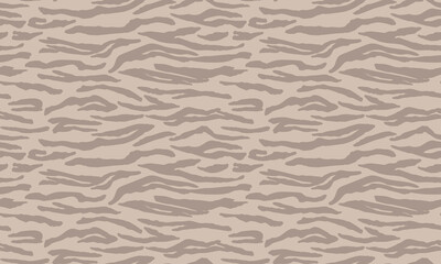 Zebra body Skin Effect abstract seamless vector pattern for background. Modern Safari pattern. Wild animal fur skin pattern with beige waves stripes, simple flat decoration background.