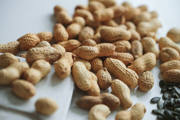 peanuts on a white