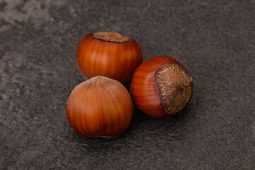 Hazelnut heap isolated over background
