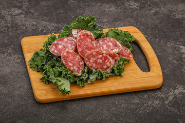 Iberian pork Fuet sausage slices