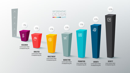 Business concept infographic template with chart.
