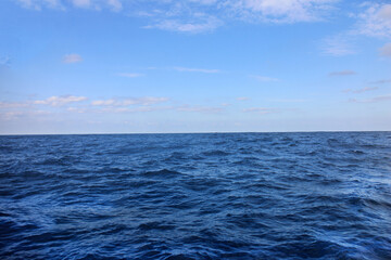 Fototapeta premium 晴れた青空と沖縄の青い穏やかな海