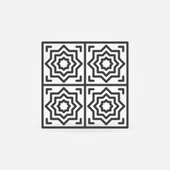 Tile outline vector concept creative icon or symbol