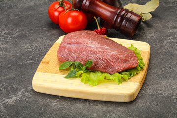 Raw beef piece for cooking