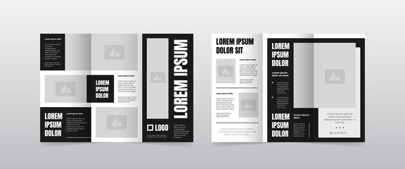 modern monochrome trifold brochure layout design