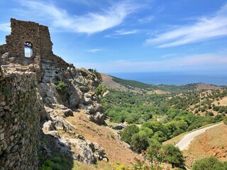 Fototapeta na wymiar The hills of a Greek island