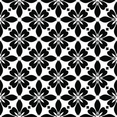 floral seamless pattern background.Geometric ornament for wallpapers and backgrounds. Black and white 

pattern. 