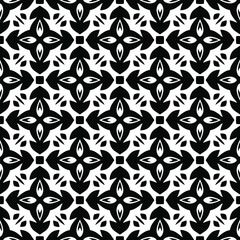 floral seamless pattern background.Geometric ornament for wallpapers and backgrounds. Black and white 

pattern. 