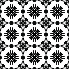 floral seamless pattern background.Geometric ornament for wallpapers and backgrounds. Black and white 

pattern. 