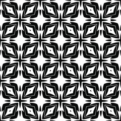 floral seamless pattern background.Geometric ornament for wallpapers and backgrounds. Black and white 

pattern. 