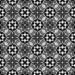 floral seamless pattern background.Geometric ornament for wallpapers and backgrounds. Black and white 

pattern. 