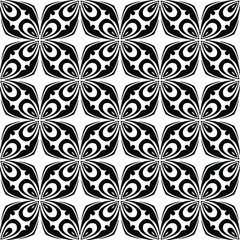 floral seamless pattern background.Geometric ornament for wallpapers and backgrounds. Black and white 

pattern. 