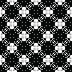 floral seamless pattern background.Geometric ornament for wallpapers and backgrounds. Black and white 

pattern. 