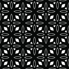 floral seamless pattern background.Geometric ornament for wallpapers and backgrounds. Black and white 

pattern. 