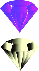 Fototapeta premium Diamons 2 color: blue, and black. Isolated vector symbol, Vector icon logo design diamonds.