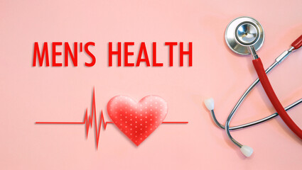 MEN'S HEALTH concept with stethoscope and heart shape