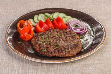 Grilled Beef cutlet with vegetables